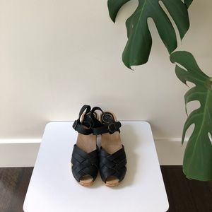 No.6 black leather clogs size 38